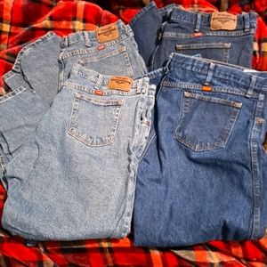 Lot of 4 wrangler and rustler by wrangler jeans 44x30